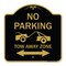 Signmission No Parking Tow-Away Zone W/ Bidirectional Arrow, Black & Gold Alum Sign, 18" x 18", BG-1818-23608 A-DES-BG-1818-23608 - alternate 1